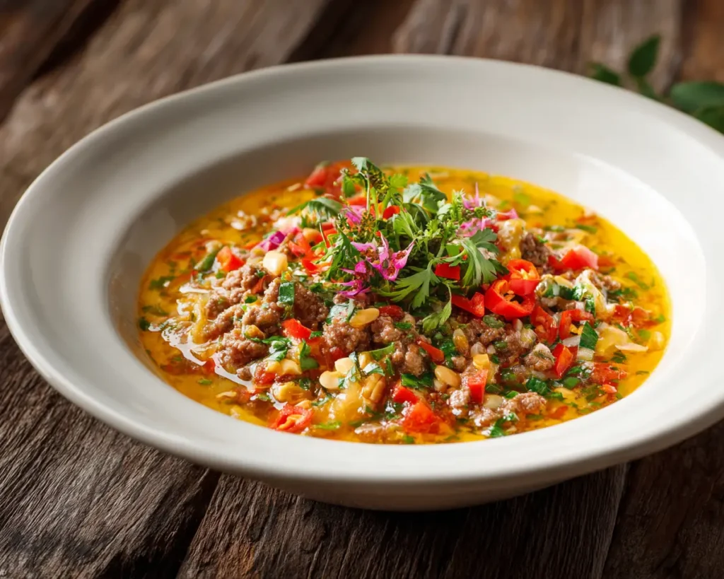 Hearty Minced Lamb and Peanut Encebollado